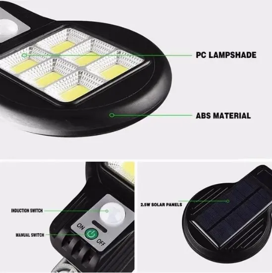 Powermaster CL-182-6 Hareket Sensörlü 48 COB Ledli Solar Sokak Lambası resmi