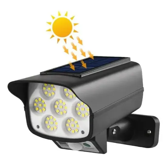 Powermaster SH-863A Kamera Görünümlü Hareket Sensörlü 63 Ledli Solar Lamba resmi