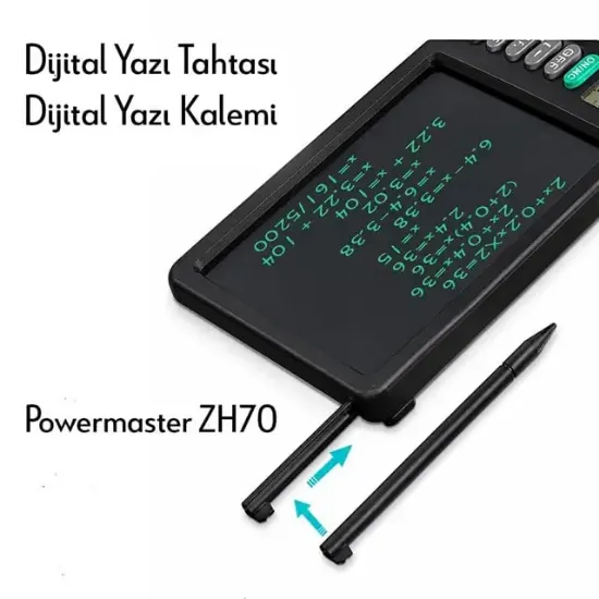 Powermaster ZH70 Dijital Not Defterli 12 Haneli Hesap Makinesi resmi