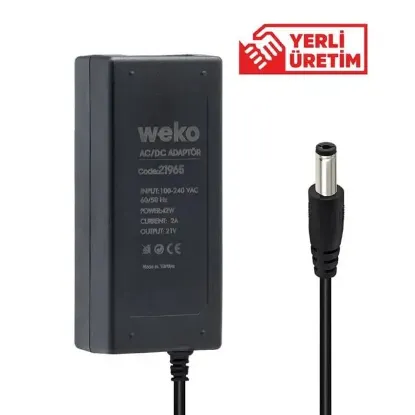 Weko 21 Volt 2 Amper Yerli Üretim Masaüsütü 5.5*2.5 Uçlu Şarjlı Matkap Adaptörü resmi