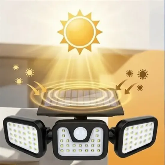 Powermaster MX-W771A Sensörlü 3 Modlu 74 Ledli Solar Aydınlatmalı Duvar Lambası resmi
