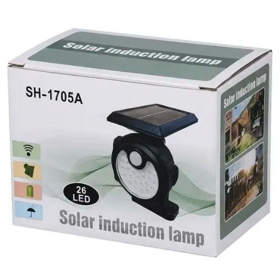 Powermaster SH-1705A 26 Ledli Sensörlü 3 Modlu Solar İndiksiyon Duvar Lambası resmi