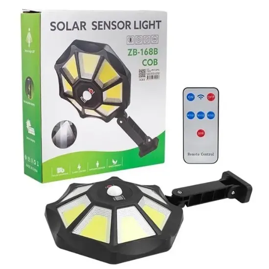 Powermaster ZB-168B Kumandalı Sensörlü Beyaz Solar Aydınlatma resmi