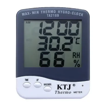 PowerMaster PM-6233 Termometre Oda Tipi Ekranlı Sıcaklık ve Nem Ölçer - Saat Özellikli resmi