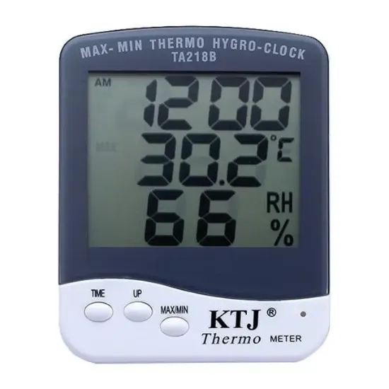 PowerMaster PM-6233 Termometre Oda Tipi Ekranlı Sıcaklık ve Nem Ölçer - Saat Özellikli resmi