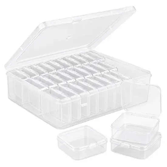 Compaxe P-Serisi 24'lü Plastik Şeffaf Saklama Kutusu (24 Küçük + 1 Büyük Kutulu Set) resmi