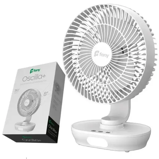 FENY OSCİLLA 3 KADEME HIZ AYARLI 180° 3000 MAH ŞARJLI 8" MASÜSTÜ FAN VANTİLATÖR resmi