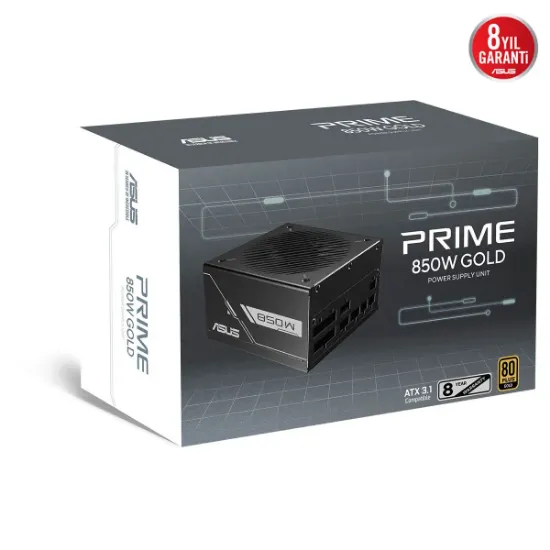 ASUS PRIME 850G 850W GOLD 80 PLUS FULL MODULER GAMIN GÜÇ KAYNAĞI resmi
