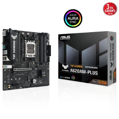 ASUS TUF GAMING A620AM-PLUS 7600MHZ(OC) DDR5 2xDP HDMI ÇİFT M2 USB3.2 AURA RGB 2.5GBİT LAN mATX resmi