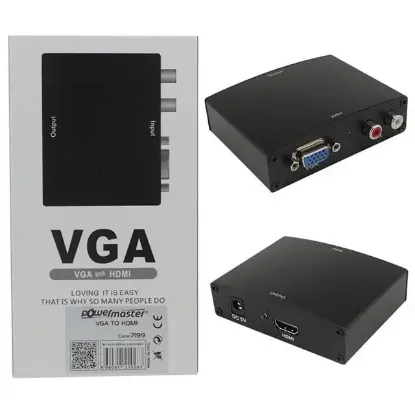 Powermaster PM-7199 VGA To HDMI Dönüştürücü Adaptörlü resmi