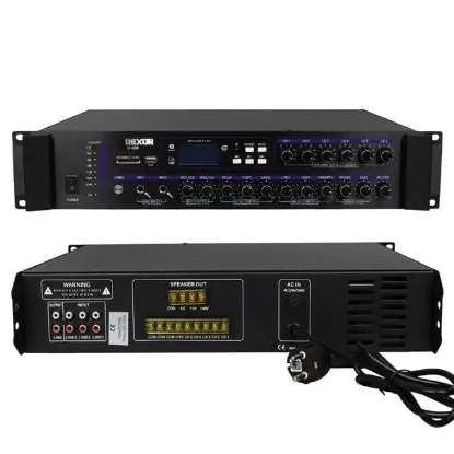 Dexun D-500 USB-SD-BT 350-700 W 6 Bölge 3 Aux 2 Mikrofon Giriş Trafolu Mixer Anfi resmi