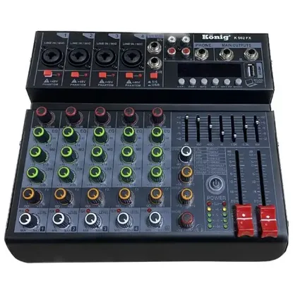 König K-502 FX Usb/Bluetooth 7 Bant Eq 6 Kanal Deck Mixer resmi