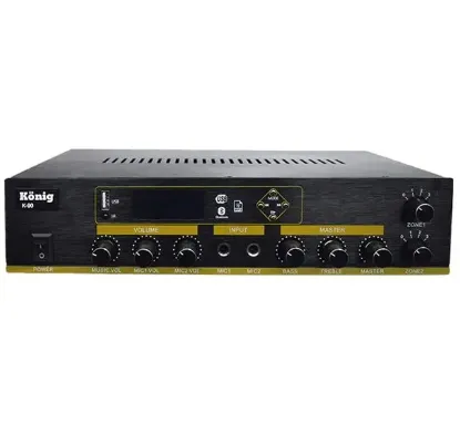 König K-90 2 Zonlu 100 Watt Usb-Bluetooth-2 Bölgeli 2 Mik. Giriş Trafolu Anfi resmi