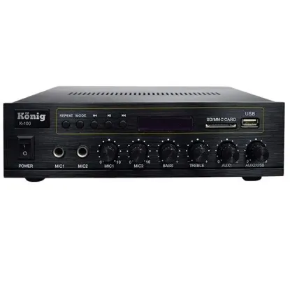König K-100 USB-SD-Bluetooth Destekli 2 Mik. Giriş 8 Ohm 100/70v 80 Watt Trafolu Anfi resmi
