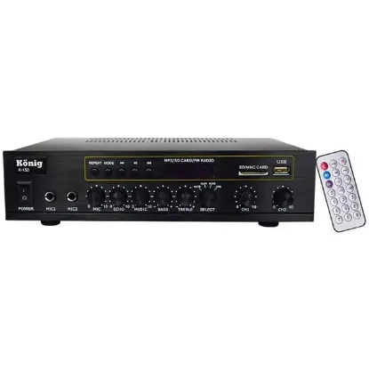 König K-150 - 2X80 Watt Usb/Bluetooth/2 Mikrofon Girişli Trafosuz Anfi resmi