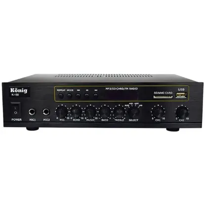 König K-150 - 2X80 Watt Usb/Bluetooth/2 Mikrofon Girişli Trafosuz Anfi resmi