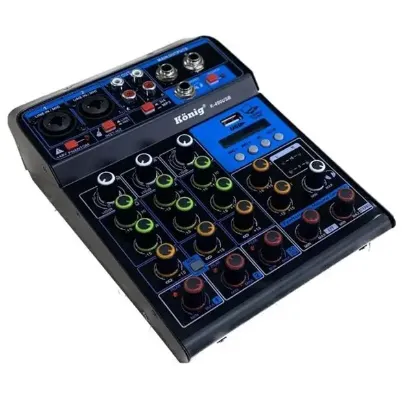 König K-400 USB Bluetooth Delay Repeat 4 Kanal 48V Phantom Mixer-Konsol resmi