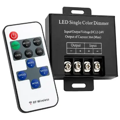 Powermaster PM-37846 12V-24V 30A Çok Modlu RF Uzaktan Kumandalı Şerit LED Dimmer Kontrol Cihazı resmi