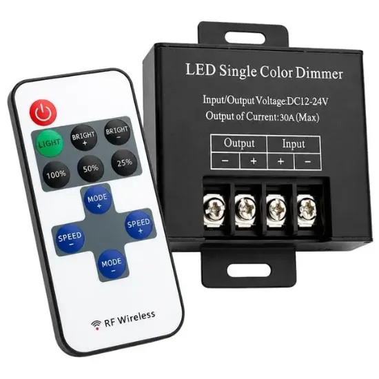 Powermaster PM-37846 12V-24V 30A Çok Modlu RF Uzaktan Kumandalı Şerit LED Dimmer Kontrol Cihazı resmi