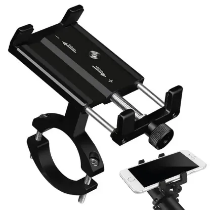 Powerway MT15 Motosiklet Bisiklet Scooter İçin Dayanıklı Gidon Uyumlu CNC Alüminyum Telefon Tutucu resmi