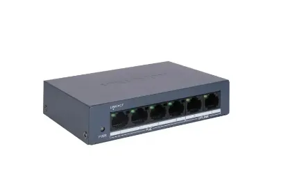 HIKVISION DS-3E0106MP-E/M 4XFE+2XFE RJ45 45W PORT SWİTCH resmi