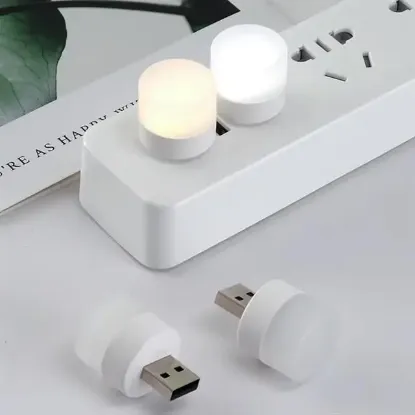 PowerMaster PM-20919 PowerBank İçin Taşınabilir USB Beyaz Led Gece Lambası resmi