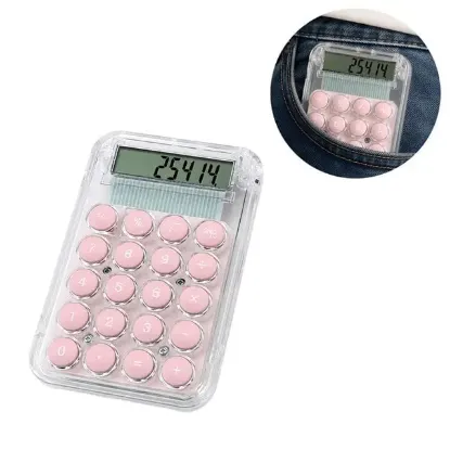 PowerMaster PM-25414 Pembe Mini Hesap Makinesi resmi