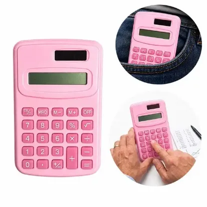 PowerMaster PM-25421 Pembe Mini Hesap Makinesi resmi