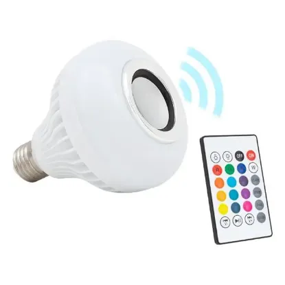 Powermaster Bluetooth Müzik Çalar + Kumandalı Rgb Led Ampul OM-30 resmi