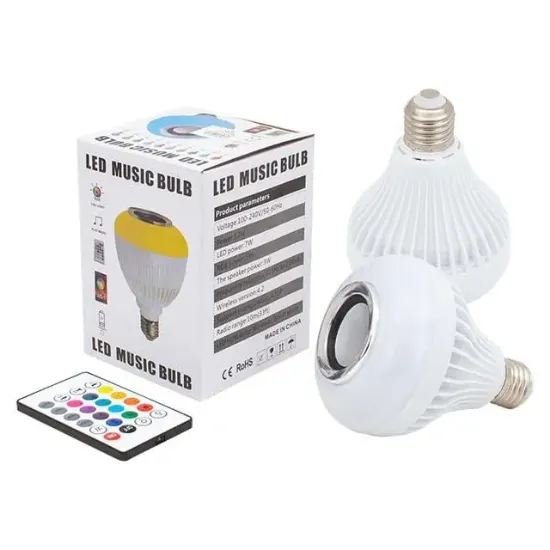 Powermaster Bluetooth Müzik Çalar + Kumandalı Rgb Led Ampul OM-30 resmi
