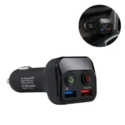 Powermaster PM-24634 Bluetooth 5.0 32 Gb Led Ekran USB/BT/TF/Çift USB 3.4 Amper FM Transmitter resmi