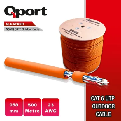 QPORT Q-CATO2R 23AWG 500 METRE TURUNCU KABLO resmi