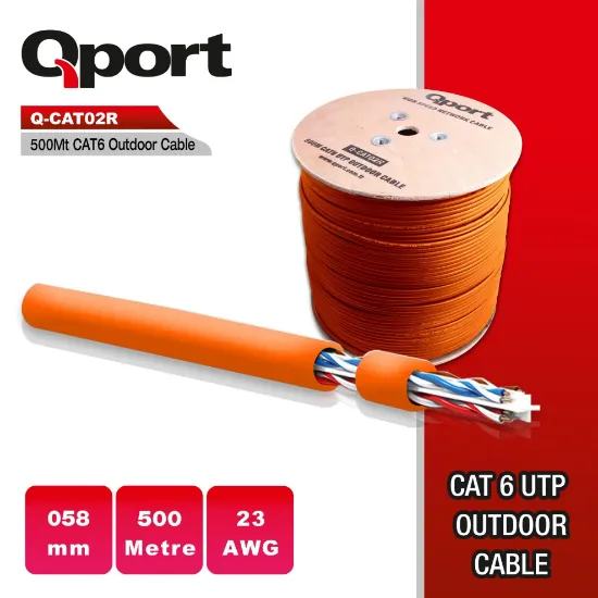 QPORT Q-CATO2R 23AWG 500 METRE TURUNCU KABLO resmi