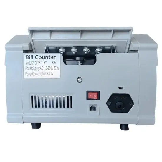 PowerMaster PM-25068 TRY-EUR-USD Sesli Karışık Ve Adet Para Sayma Makinesi Harici Ekranlı 80W 60db AC100-240V resmi