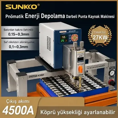 Sunkko A330+ Pnömatik Enerji Depolamalı Punta Kaynak Makinesi 27kW 4500A resmi
