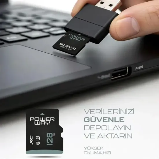 Powerway Elite Plus 128 GB Class 10 U3 XC Micro SD Hafıza Kartı resmi