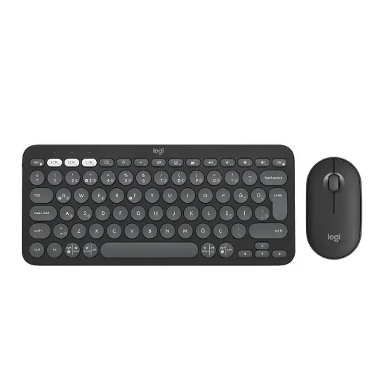 LOGITECH PEBBLE TÜRKÇE Q KLAVYE VE MOUSE 920-012245 resmi