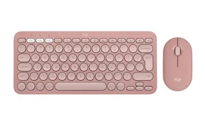 LOGITECH PEBBLE 2 SESSİZ KABLOSUZ TÜRKÇE Q KLAVYE VE MOUSE PEMBE 920-012247 resmi
