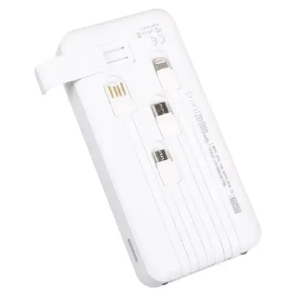 POWERWAY T20 KENDİNDEN KABLOLU DİJİTAL EKRAN 20.000 MAH BEYAZ POWERBANK resmi
