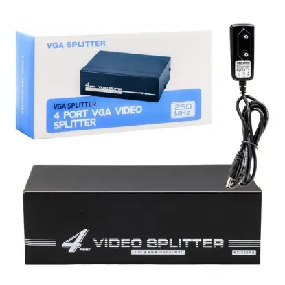 Powermaster PM-6228 4 Portlu 250 Mhz Monitör Çoklayıcı VGA Splitter Dağıtıcı resmi
