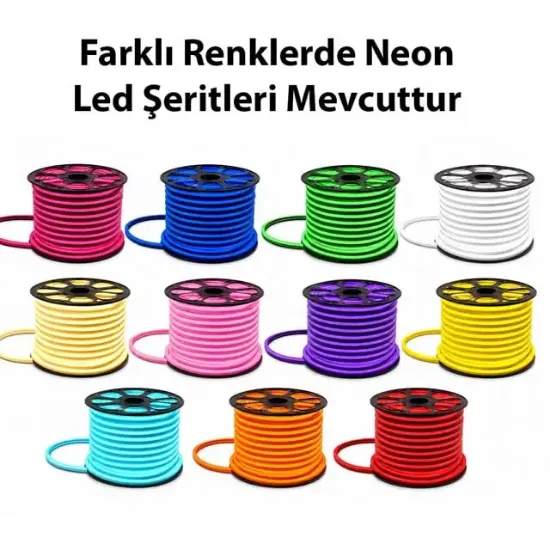 Powermaster 12 Volt 100 Metre Pembe Neon Şerit Led resmi