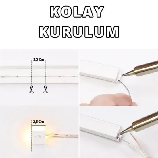 Powermaster 12 Volt 100 Metre Pembe Neon Şerit Led resmi
