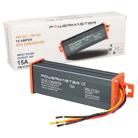 Powermaster Pm-27381 24V DC 12V DC 15 Amper Oto Konvertör resmi