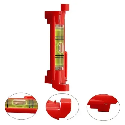 Powermaster Askı Aparatları İçin Asma Tip Kasalı Kırmızı İp Su Terazisi  resmi