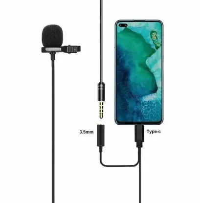 Powermaster JH-042-A Cep Telefonu için Type-C Girişli Youtuber Yaka Mikrofonu resmi