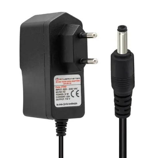 Powermaster PM-17361 7.8 Volt - 1.2 Amper 3.5*1.35 Mm Uçlu Plastik Kasa Adaptör resmi