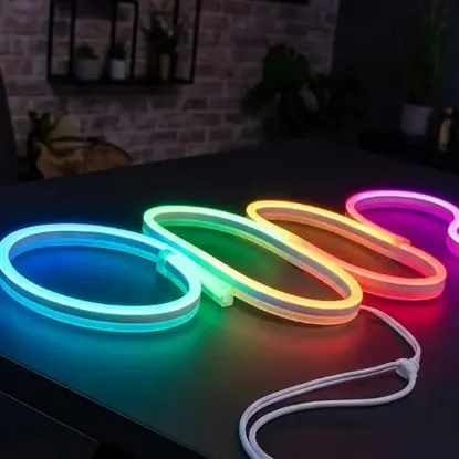 Powermaster PM-17903 Silikon Kaplamalı 12 Volt 5 Metre RGB Neon Led Şerit Aydınlatma resmi