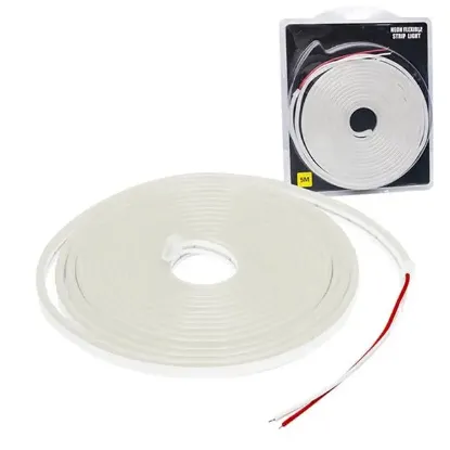 Powermaster PM-19652 Silikon Kaplamalı 12 Volt 5 Metre Beyaz Neon Led Şerit Aydınlatma       resmi