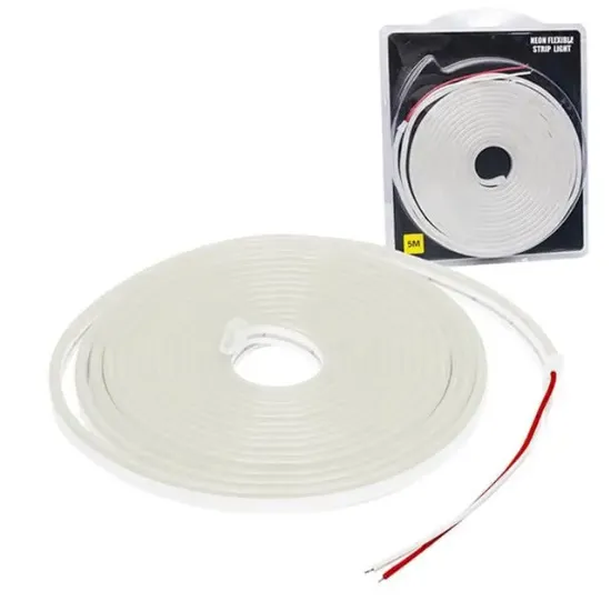 Powermaster PM-19652 Silikon Kaplamalı 12 Volt 5 Metre Beyaz Neon Led Şerit Aydınlatma       resmi