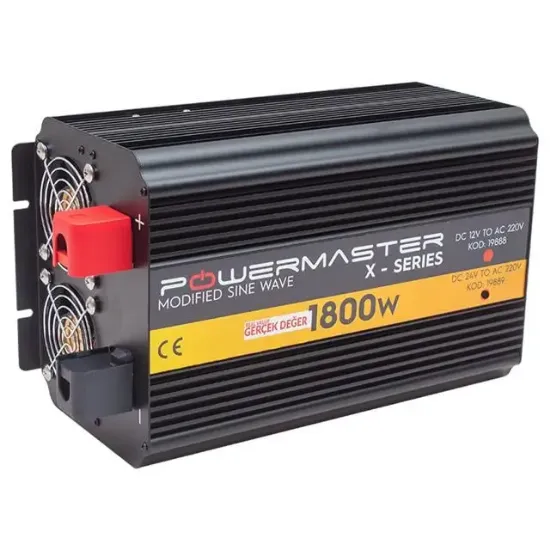 Powermaster 24-220V 24 Volt 1800 Watt Modified Sinus İnverter PWR1800-24 resmi